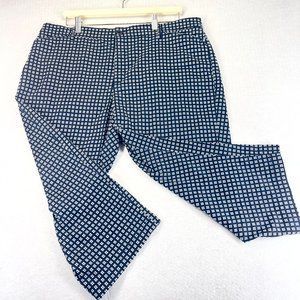 GLORIA VANDERBILT Khaki Unltd Womens 16 Blue Stretch Windowpain High Rise Pants